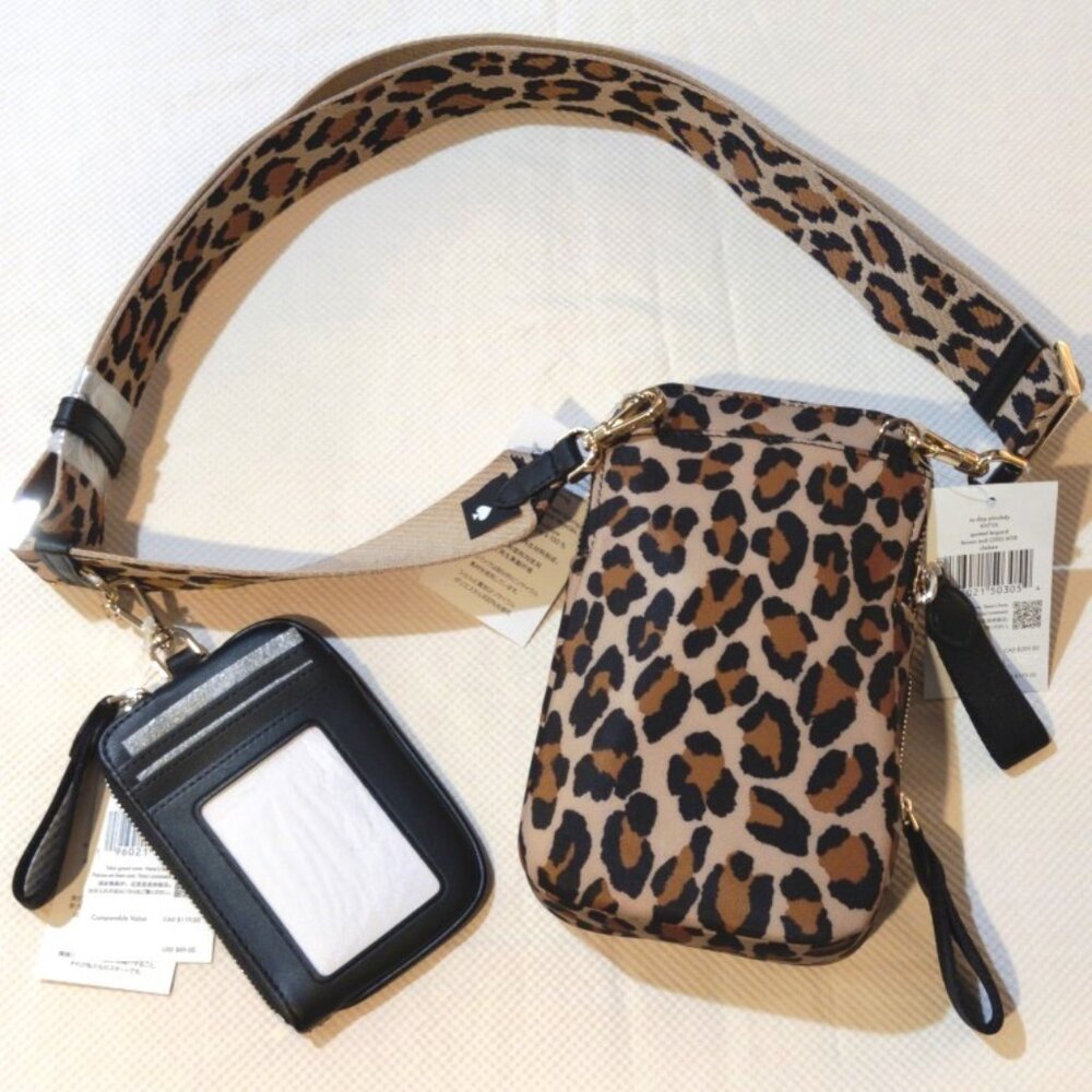 Kate Spade Leopard Phone Crossbody, Lanyard & Guitar Strap in Brown Multi, NWT - Picture 6 of 15